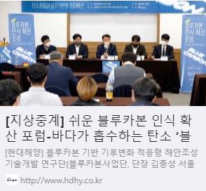 [지상중계] 쉬운 블루카본 인식 확산 포럼-바다가 흡수하는 탄소 ‘블루카본’에 대해 아시나요? 사진